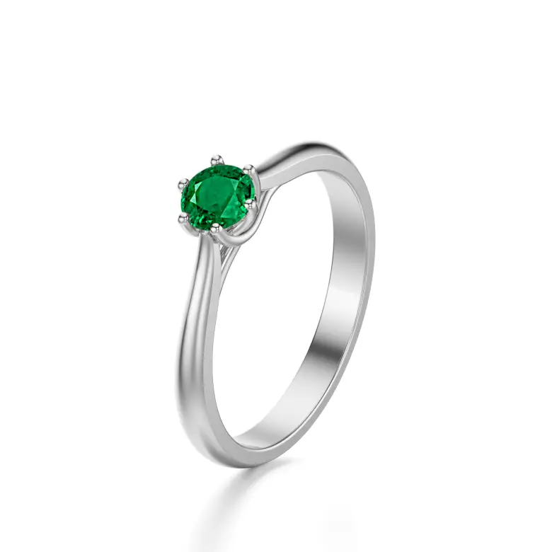 Pierścionek z białego złota ze szmaragdem AJPZ_042 Pierścionek z białego złota ze szmaragdem AJPZ_042